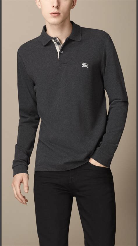 burberry grey polo|Burberry polo shirt outlet.